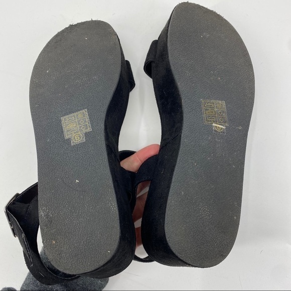 ASOS black platform ankle wrap sandal 6/8 - Picture 8 of 10